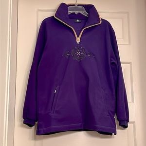 Bogner embellished 1/4 zip fleece pullover